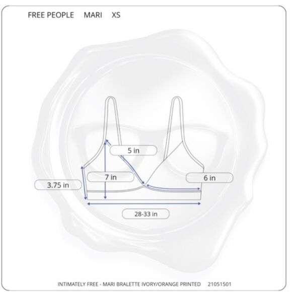 INTIMATELY FREE PEOPLE MARI BRALETTE IN IVORY CITRUS COMBO SOFT CUP BRA ORANGES - Picture 11 of 11